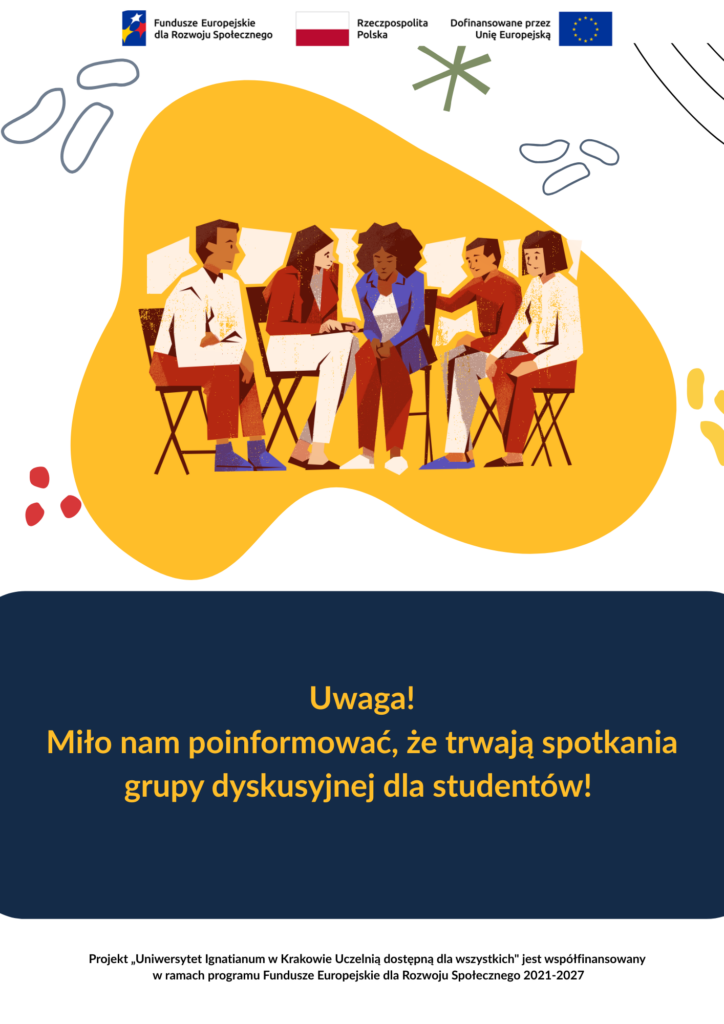Plakat-wsparcie-grupowe-1 Plakat informujący o uruchomieniu grupy dyskusyjnej.